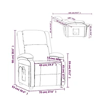 vidaXL Massage Chair Brown Fabric, wood, and metal Single Massage Chair