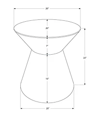 Lovmor Accent Table, Drum, Side, End, Nightstand, Lamp, Living Room, Bedroom, Grey Metal, Contemporary, Modern