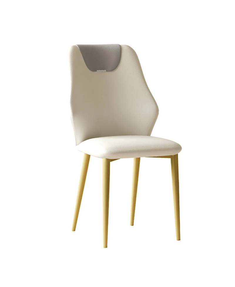 Streamdale Furniture Set of 2 Pu leather dining chairs with ergonomic backrests
