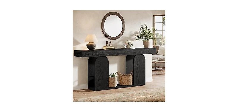 Tribesigns Black Console Table, 70.9-Inch Extra Long Sofa Table