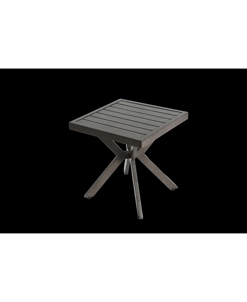 Lovmor Cast Aluminum Outdoor Side Table, Rust & Uv Resistant, Antique Cross-Weave Design, Durable Patio End Table