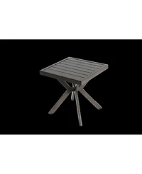 Lovmor Cast Aluminum Outdoor Side Table, Rust & Uv Resistant, Antique Cross-Weave Design, Durable Patio End Table