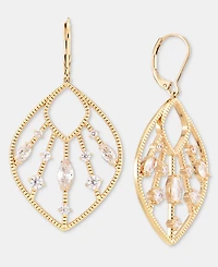 Anne Klein Cubic Zirconia Openwork Navette Drop Earrings