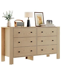Gaomon 6 Drawer Dresser for Bedroom, Modern Wide Dresser Organizer with Storage Drawers