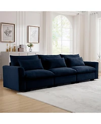 Streamdale Furniture 3 Seater Deep Seat Couch, Wide and Deep Comfy Sofa with 3 Pillows