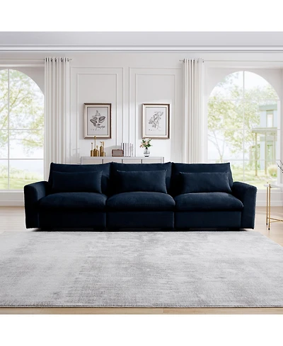 Streamdale Furniture 3 Seater Deep Seat Couch, Wide and Deep Comfy Sofa with 3 Pillows