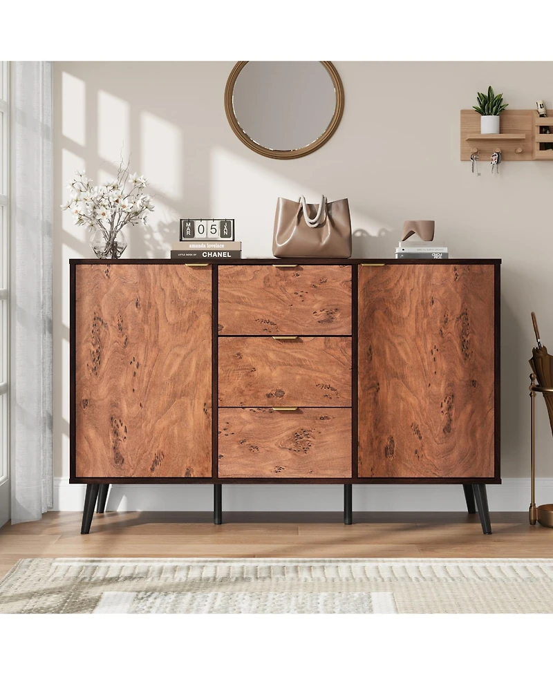 Gaomon Buffet Cabinet with Drawers, 51.2'' Large Sideboard Buffet Credenza Storage Cabinet with Shelves and Doors