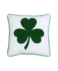 C&F Home 3 Leaf Clover St. Patrick's Hooked Throw Pillow, 10" x 10