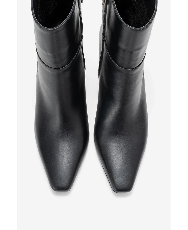 Forever & Always Shoes Women's Kyoto Leather Block Heel Boot