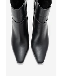 Forever & Always Shoes Women's Kyoto Leather Block Heel Boot