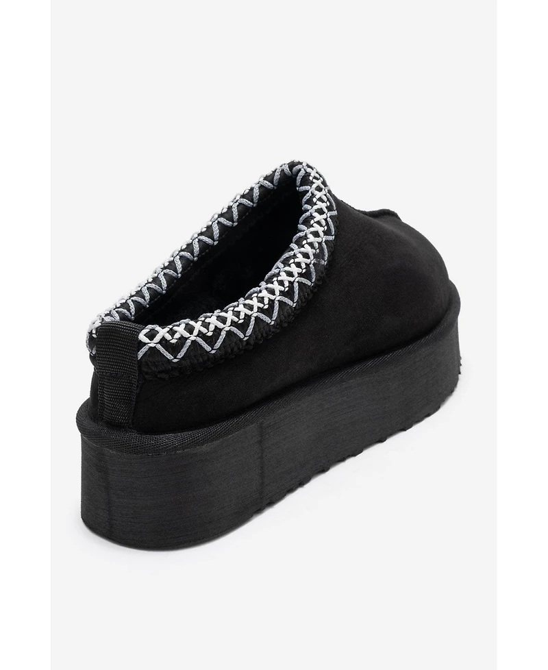 Forever & Always Shoes Women's Avelia Leather Winter Slippers