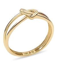 Devata Love Knot Statement Ring in 14K Gold, Size 6, approx. 1.7 grams.