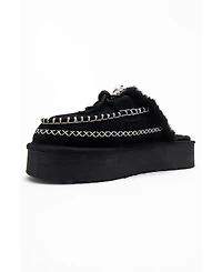 Forever & Always Shoes Yalina Leather Platform Moccasin Slippers (Women)