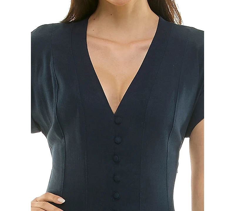 Taylor Women's Button-Front A-Line Dress