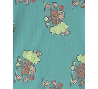 Carter's Boys' Toddler 2T-5T Tree and Squirrel Print Top Pajama Pants, 4-Piece Set