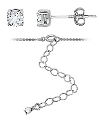 Giani Bernini 2-Pc. Cubic Zirconia (1-1/5 ct. t.w.) Open Circle Pendant Necklace and Stud Earrings Set
