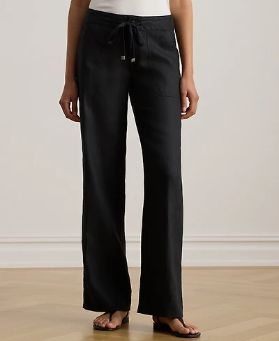 Lauren Ralph Petite 100% Linen Wide-Leg Pants