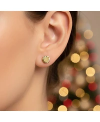 Bling Jewelry Simple Classic Small10K Round Half Button Dome Star Brust 1 Piece Stud Earring 5MM