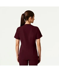 Jaanuu Women's Helia 3-Pocket Slim Notched V-Neck Scrub Top