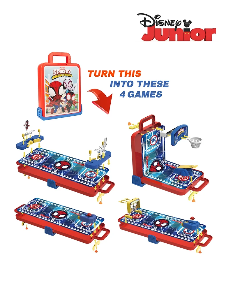 World Tech Toys Spidey And His Amazing Friends 4 in 1 Tabletop Game Suitcase Playset