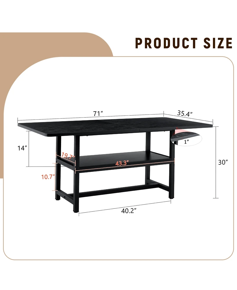 Streamdale Furniture Streamdale Dining table with storage platform