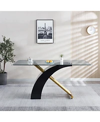 Streamdale Furniture Luxury Glass Top Dining Table (2 Colors)