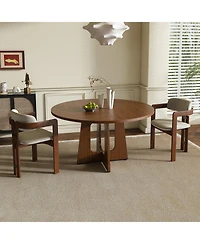 Streamdale 47" Round Farmhouse Dining Table - Spiced