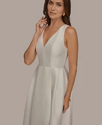 Donna Karan New York Women's Sleeveless Asymmetrical V-Neck Ball Gown
