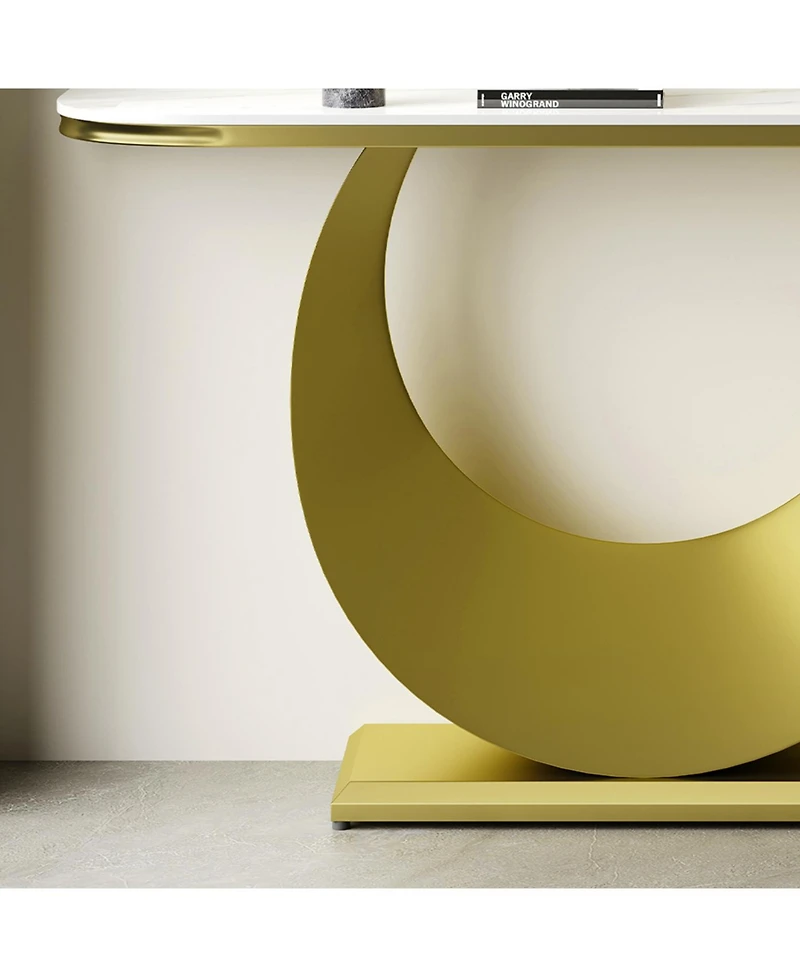 Streamdale Premium Faux Marble Console Table with Gold Base (120cm/47in)