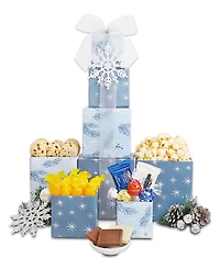 Alder Creek Gift Baskets Holiday Winter Wonderland Gift Tower, 7 Piece Set
