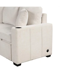 Streamdale Furniture 109" Sectional Sofa Bed with Ottoman