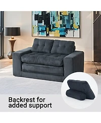 Streamdale Furniture Loveseat Sofa Bed with Memory Foam, Steel Frame, No Assembly