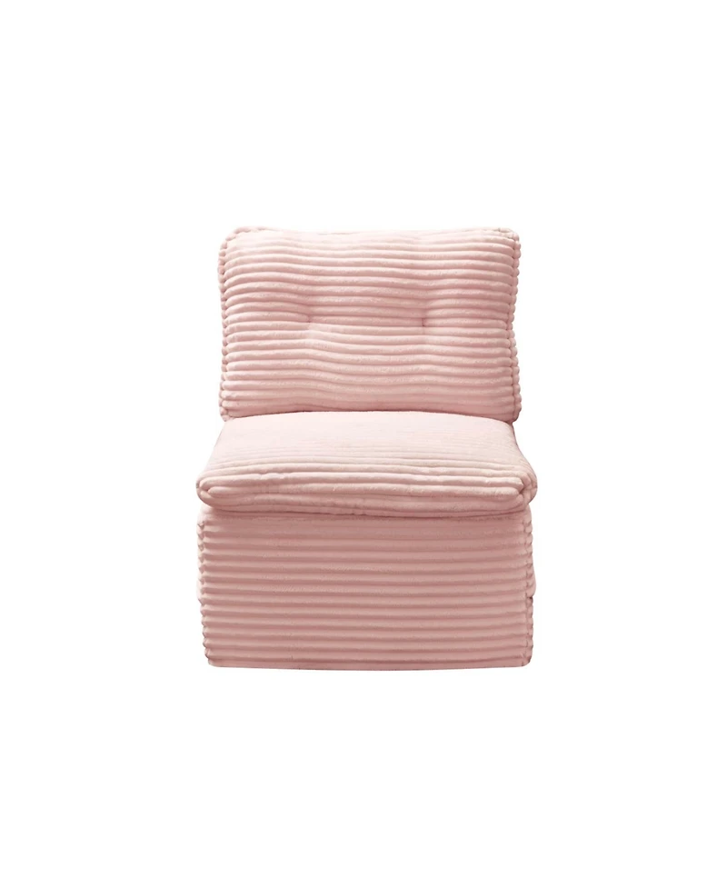 Streamdale FurnitureMulti-Functional Sectional Sofa Bed with Chaise Lounge, King Size, Baby Pink