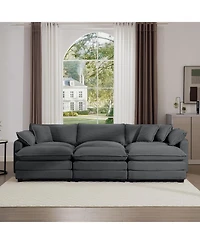 Streamdale Furniture Oversized Modular Corduroy Sofa with Ottoman