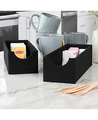 Household Essentials 2-Pack of Drawer Organizers, 3” H x 4” W x 12” D, Black Linen