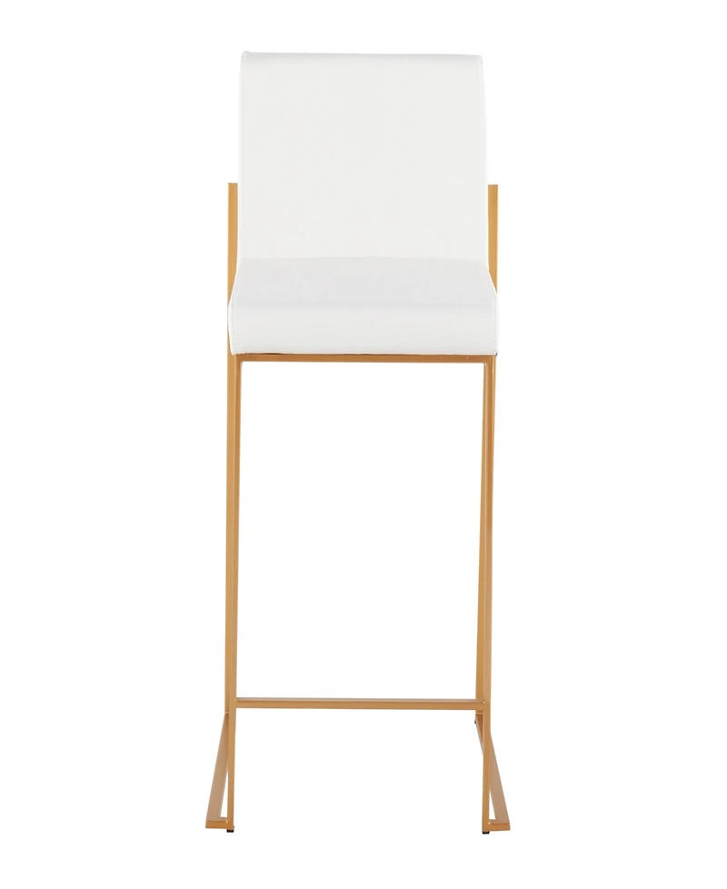 Lumisource Fabric Fuji Contemporary High Back Counter Stool, Set of 3