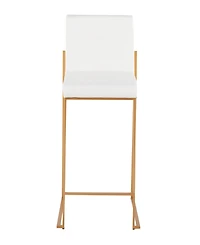 Lumisource Fabric Fuji Contemporary High Back Counter Stool, Set of 3