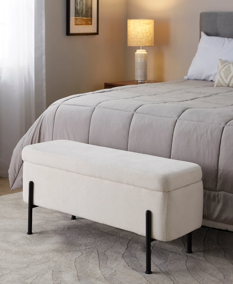 Lumisource 17.25" Fabric Daniella Contemporary Storage Bench