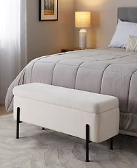 Lumisource 17.25" Fabric Daniella Contemporary Storage Bench