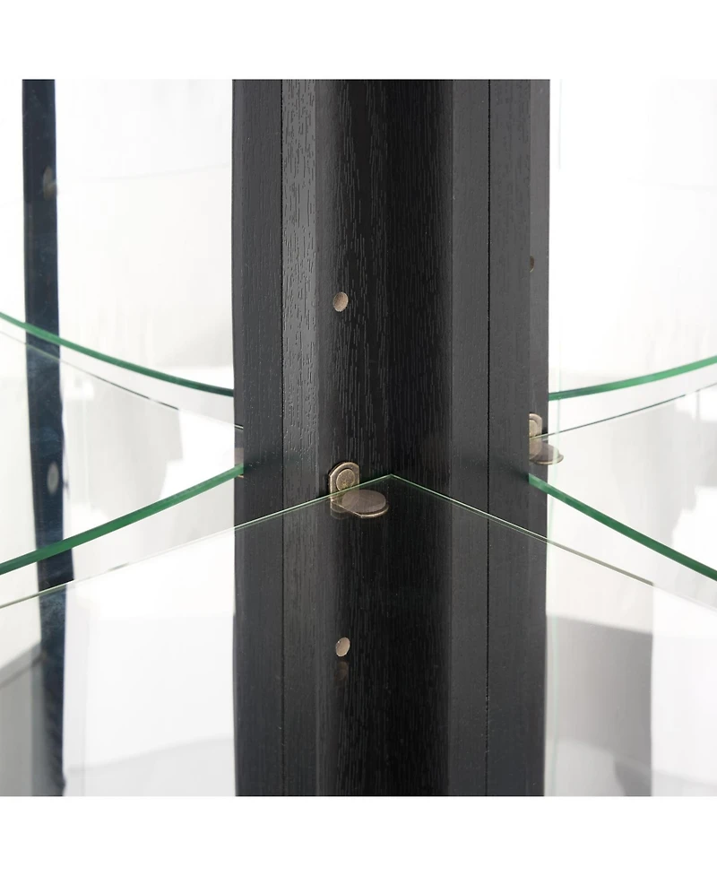 Streamdale Furniture Lighted Corner Curio Cabinet - Black