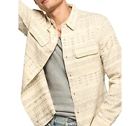 Lucky Brand Men's Jacquard Humboldt Utility Button-Front Shirt