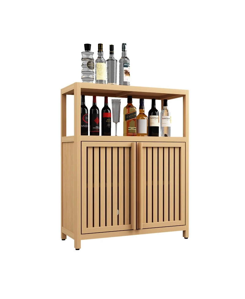 Streamdale Furniture Bamboo Cabinet Floor Storage for Bathroom, Living Room