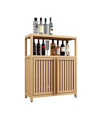 Streamdale Furniture Bamboo Cabinet Floor Storage for Bathroom, Living Room