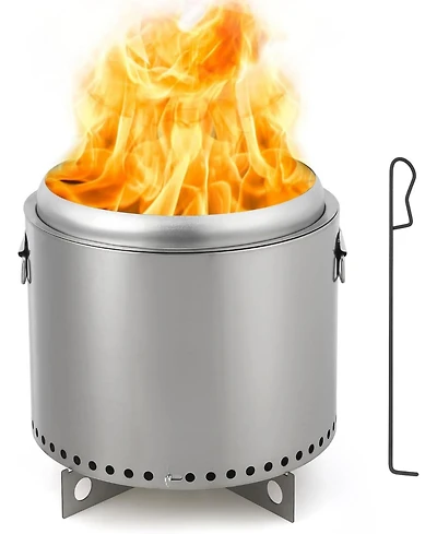 Gaomon 16.5" Portable Smokeless Fire Pit, Stainless Steel Bonfire for Backyard, Patio, Camping & Garden