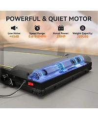 Soozier Walking Pad Treadmill, Foldable Under Desk Treadmill with Incline