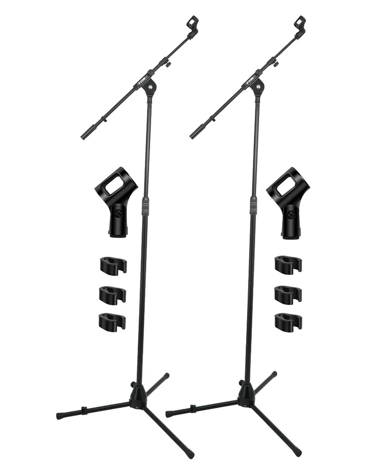 5 Core Mic Stand 2Pcs Adjustable Microphone Stands Floor w 180° Rotating Telescoping Metal Boom Arm