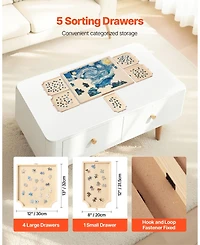 Mecale 1500-Piece Rotating Puzzle Board with 5 Drawers and Cover, 34x25 in Portable Wooden Jigsaw Table for Adults