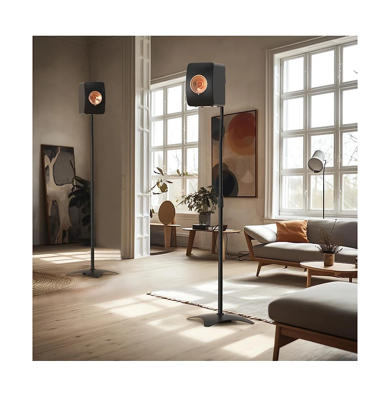 Artudatech 2-Pack Universal Speaker Stands with Adjustable Height & Stabilized Base for Surround Sound