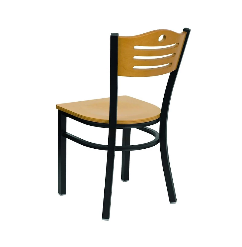 Emma+Oliver 2 Pack Slat Back Metal Restaurant Chair