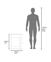 Fm Furniture Siena Compact Vanity Cabinet, Single Door, Two Open Side Shelves